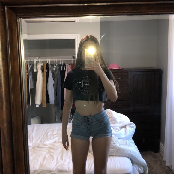 High waisted jean shorts!